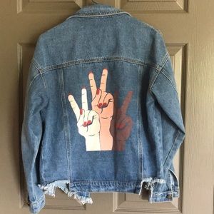 Peace Sign Denim Jacket